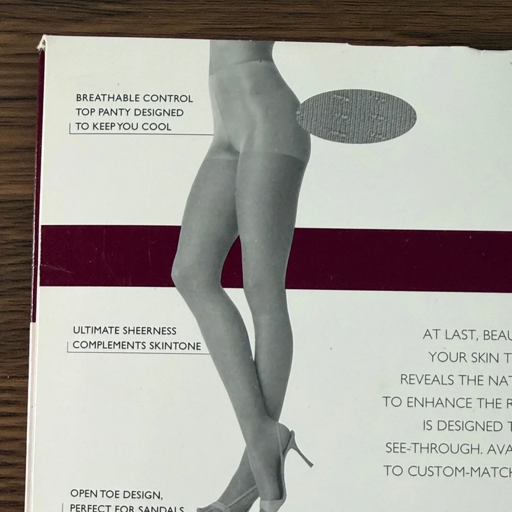 Hanes Silk Reflections Transparent Toeless Control‎ Top Hosiery - Dark Sz CD
